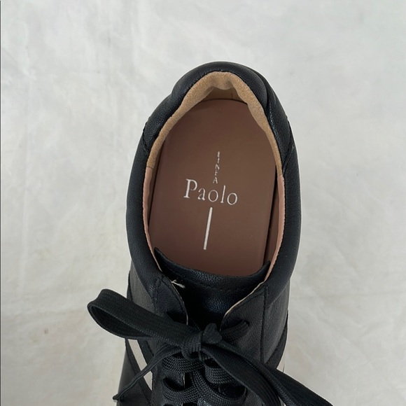 Paolo Black and White Wedge Sneakers - Picture 8 of 15
